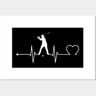 Golf Heartbeat Gift Golf Lovers Golf Players Gift Posters and Art